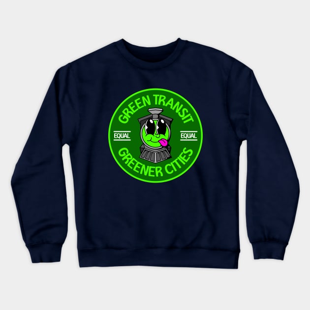 Green Transit Equals Greener Cities - Green Urban Planning Crewneck Sweatshirt by Football from the Left